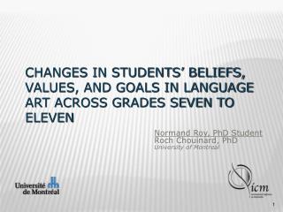 CHANGES IN STUDENTS’ BELIEFS, VALUES, AND GOALS IN LANGUAGE ART ACROSS GRADES SEVEN TO ELEVEN