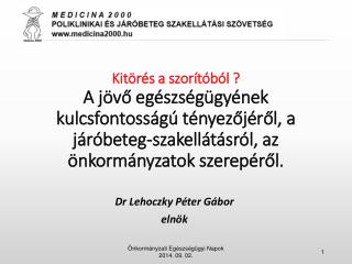 Dr Lehoczky Péter Gábor elnök