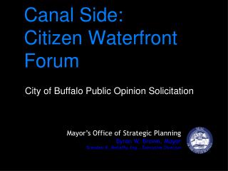 Canal Side: Citizen Waterfront Forum
