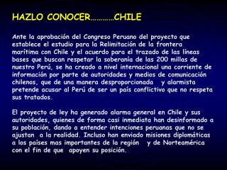 HAZLO CONOCER…………CHILE