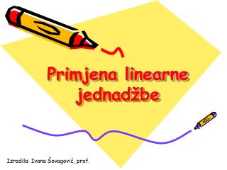 Primjena linearne jednadžbe