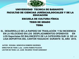 UNIVERSIDAD TECNICA DE BABAHOYO FACULTAD DE CIENCIAS JURÍDICAS,SOCIALES Y DE LA EDUCACIÓN 