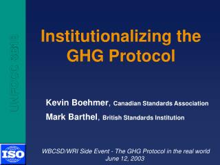 Institutionalizing the GHG Protocol