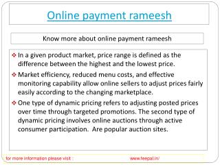 Feepal give batter services of online payment rameesh