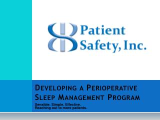 Developing a Perioperative Sleep Management Program