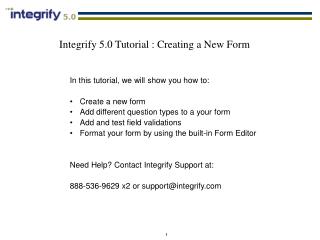 Integrify 5.0 Tutorial : Creating a New Form