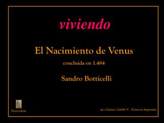 El Nacimiento de Venus concluida en 1.484