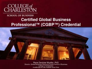 Certified Global Business Professional ™ (CGBP ™ ) Credential