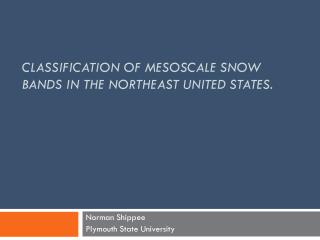 CLASSIFICATION OF MESOSCALE SNOW BANDS IN THE NORTHEAST UNITED STATES.