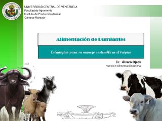 UNIVERSIDAD CENTRAL DE VENEZUELA Facultad de Agronomía Instituto de Producción Animal