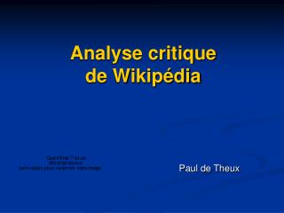 Analyse critique de Wikipédia