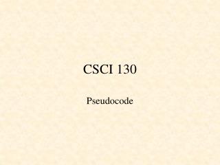 CSCI 130