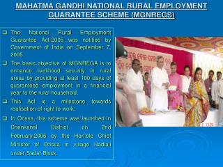 MAHATMA GANDHI NATIONAL RURAL EMPLOYMENT GUARANTEE SCHEME (MGNREGS)