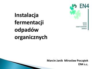 Instalacja fermentacji odpadów organicznych