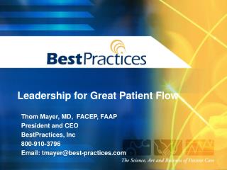 Leadership for Great Patient Flow