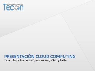 PRESENTACIÓN CLOUD COMPUTING