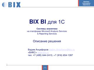 BIX BI для 1С