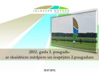 2012. gada 1. pusgads- ar skaidriem mērķiem un iespējām 2.pusgadam