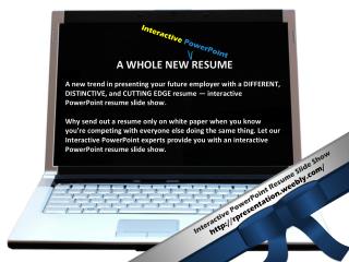 Interactive PowerPoint Resume Slide Show rpresentation.weebly/