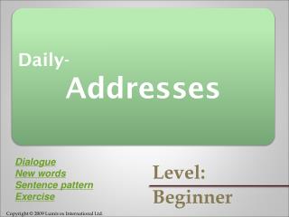 Daily- Addresses