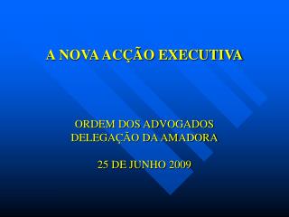 A NOVA ACÇÃO EXECUTIVA