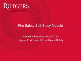 Fire Safety Self-Study Module