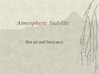 Atmospheric Stability