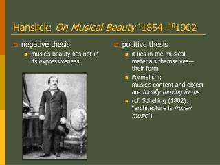 Hanslick: On Musical Beauty 1 1854– 10 1902