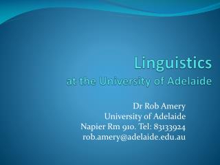 Linguistics at the University of Adelaide