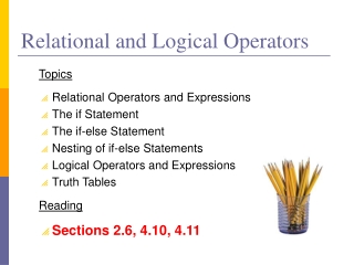 Relational and Logical Operators