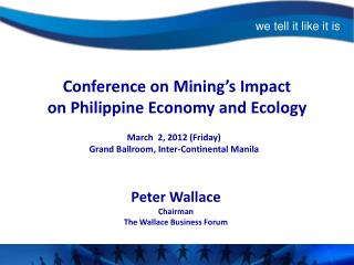 Conference on Mining’s Impact on Philippine Economy and Ecology