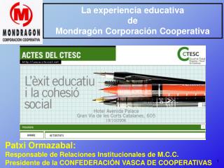 La experiencia educativa de Mondragón Corporación Cooperativa