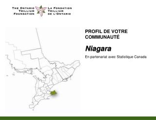 PROFIL DE VOTRE COMMUNAUT É Niagara En partenariat avec Statistique Canada