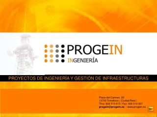 PROYECTOS DE INGENIERÍA Y GESTIÓN DE INFRAESTRUCTURAS