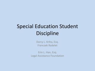 Special Education Student Discipline