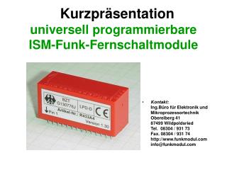 universell programmierbare ISM-Funk-Fernschaltmodule