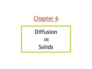 Chapter 6 Diffusion in Solids