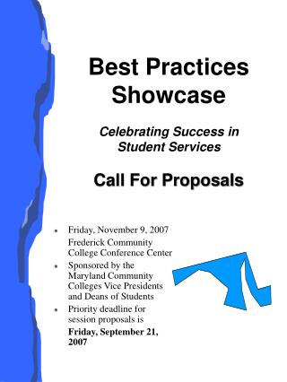 Best Practices Showcase Celebrating Success in Student Services Call For Proposals