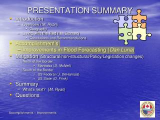 PRESENTATION SUMMARY