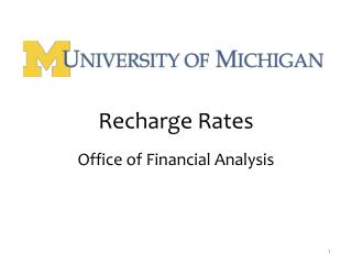 Recharge Rates Office of Financial Analysis