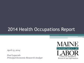 2014 Health Occupations Report