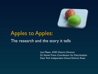 Apples to Apples: