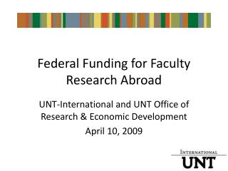 Federal Funding for Faculty Research Abroad