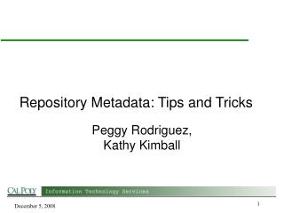 Repository Metadata: Tips and Tricks