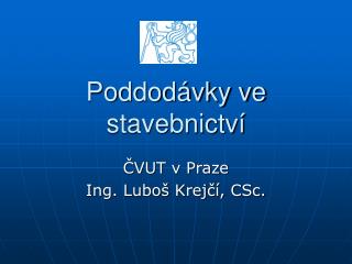 Poddodávky ve stavebnictví