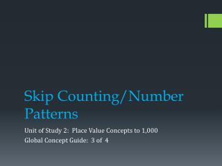 Skip Counting/Number Patterns
