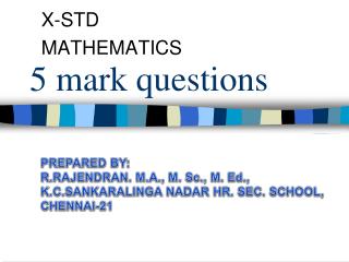 5 mark questions