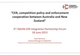 “CER, competition policy and enforcement cooperation between Australia and New Zealand”