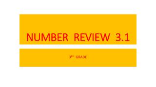 NUMBER REVIEW 3.1