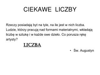 CIEKAWE LICZBY